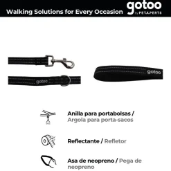 Gotoo Correa de nylon negra reflectante para perros Best