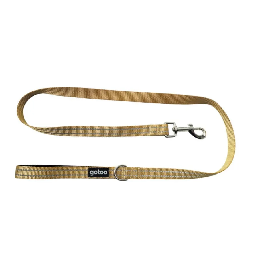 Gotoo Correa de nylon reflectante beige para perros Online
