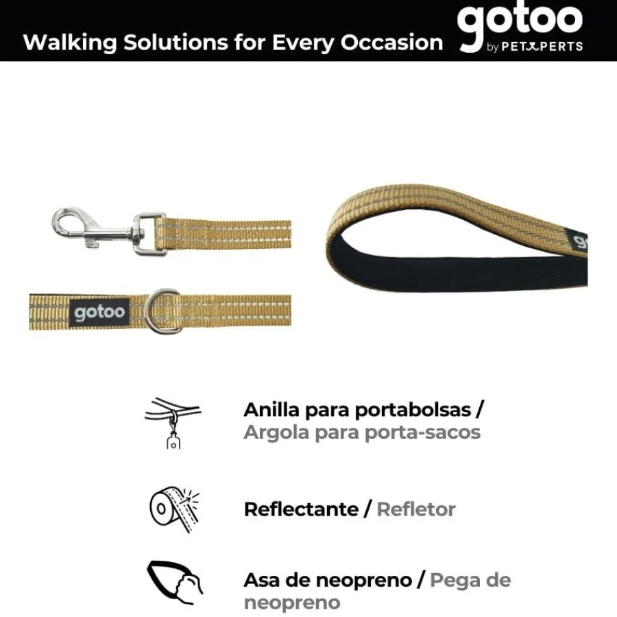 Gotoo Correa de nylon reflectante beige para perros Online