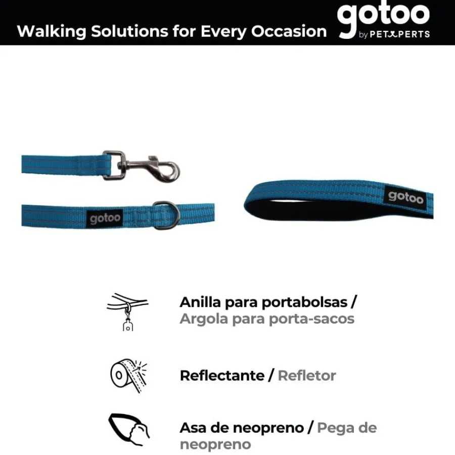 Gotoo Correa de nylon reflectante azul para perros Outlet