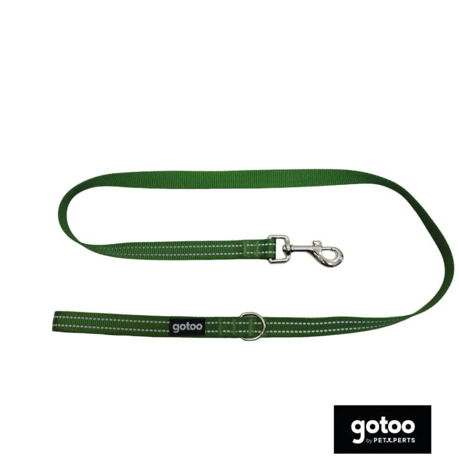 Gotoo Correa de nylon reflectante verde para perros