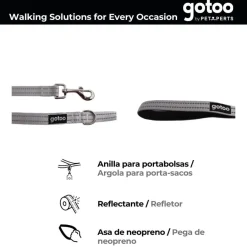 Gotoo Correa de nylon reflectante gris para perros Best