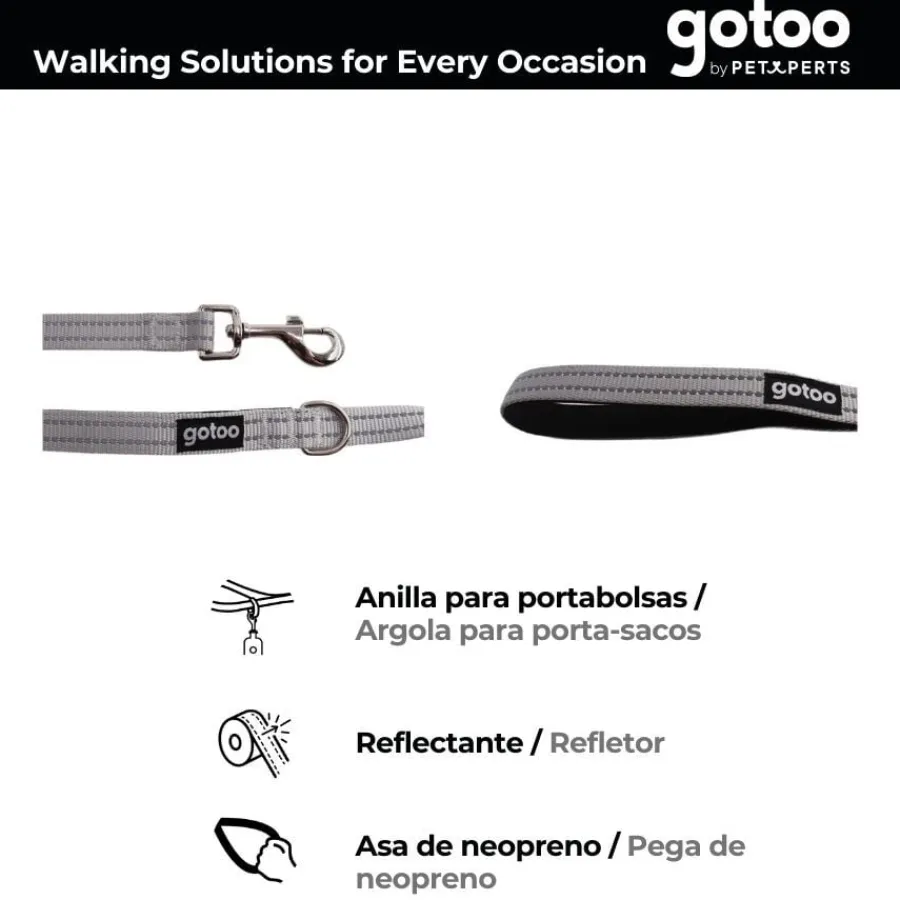 Gotoo Correa de nylon reflectante gris para perros Best