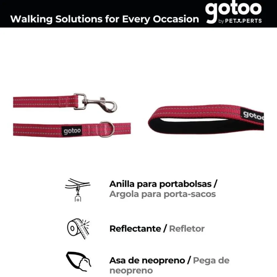 Gotoo Correa de nylon reflectante rosa para perros Hot