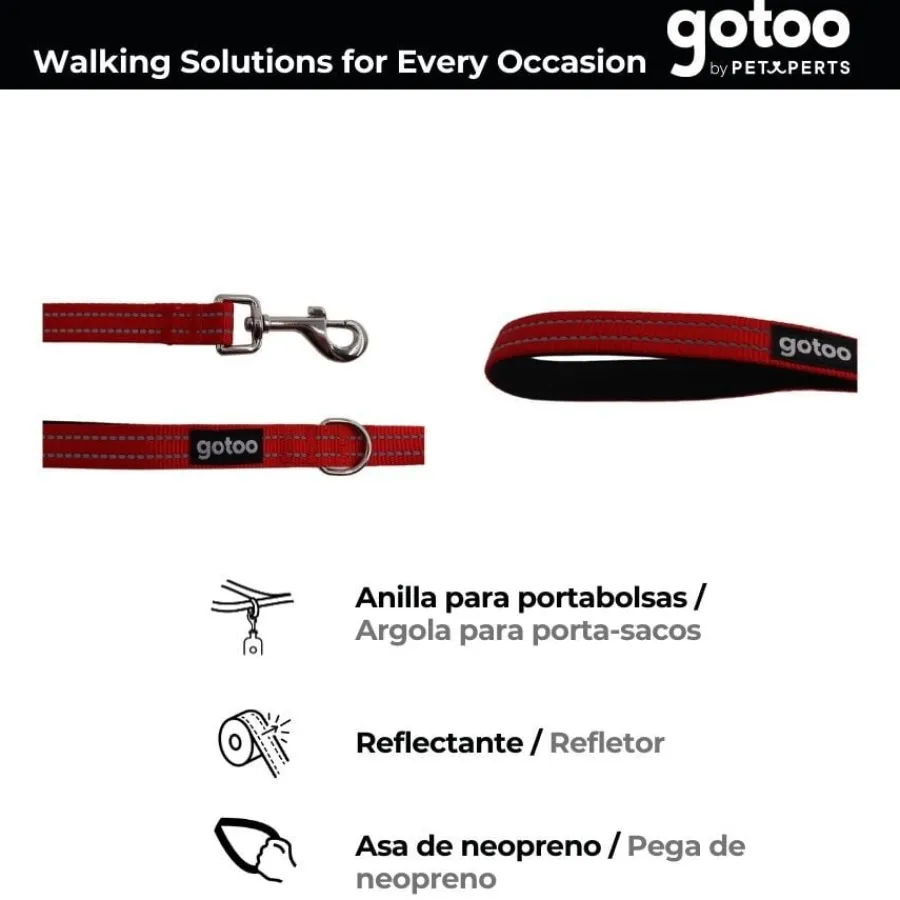 Gotoo Correa de nylon roja reflectante para perros Sale