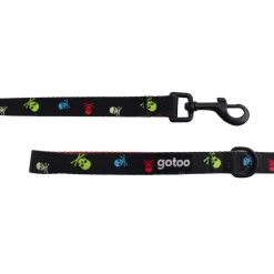 Gotoo Correa estampada calavera negro para perros