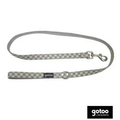 Gotoo Correa estampada cuadro vichy gris para perros Online