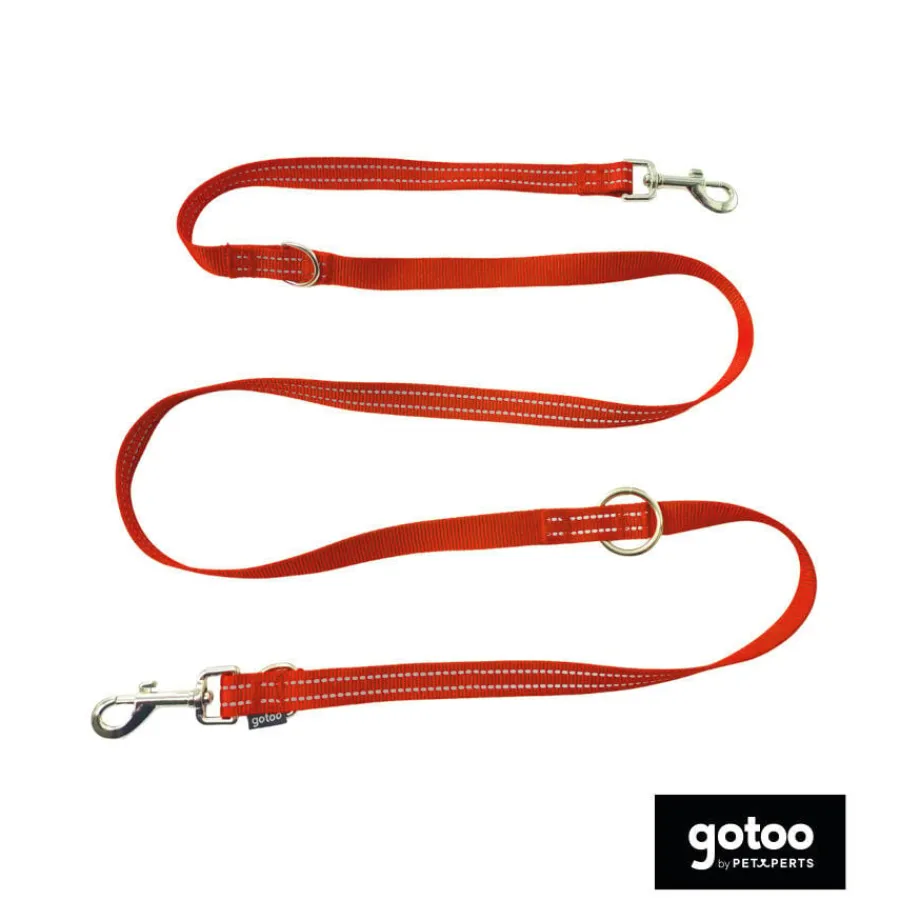 Gotoo Correa multiposición de nylon roja para perros Hot