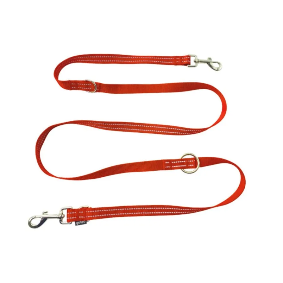 Gotoo Correa multiposición de nylon roja para perros Hot