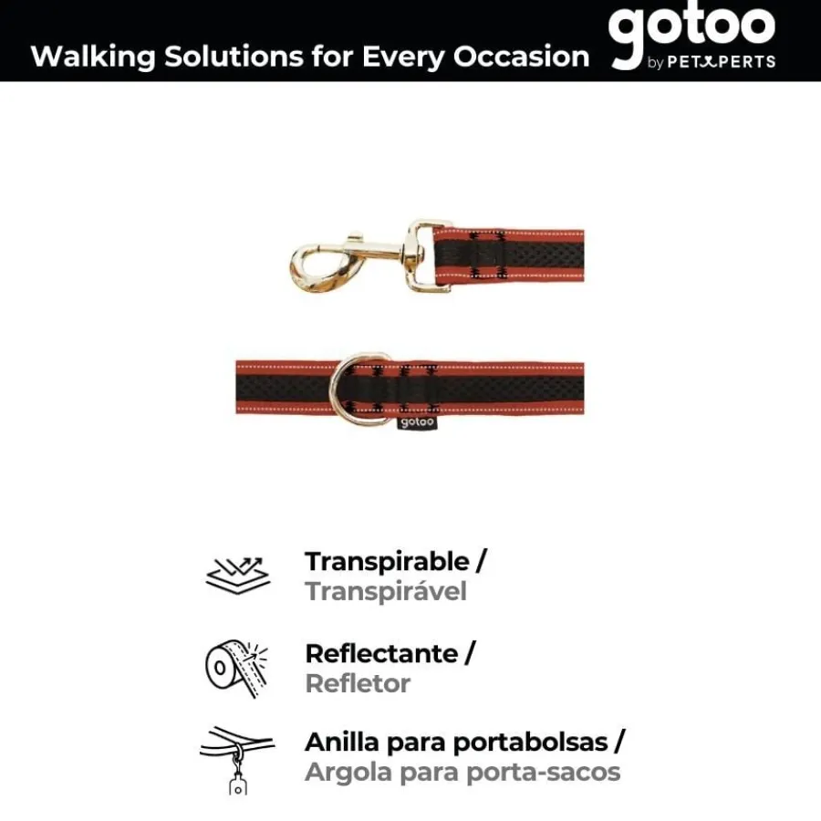 Gotoo Correa reflectante de malla naranja/negro para perro Online