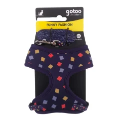 Gotoo Correa y arnés estampado geometrico para gatos