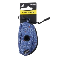 Gotoo Porta bolsas estampado azul para perros