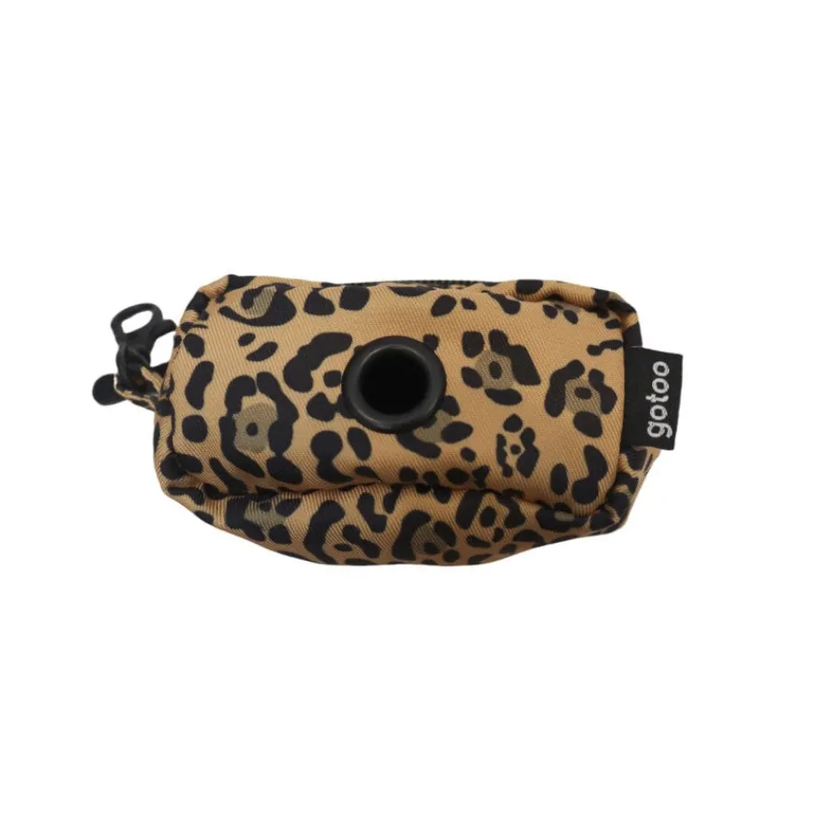 Gotoo Porta bolsas estampado leopardo marrón para perros New