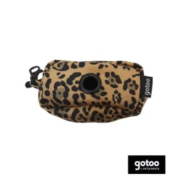 Gotoo Porta bolsas estampado leopardo marrón para perros New