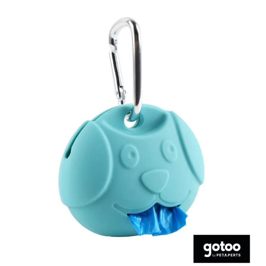 Gotoo Porta bolsas silicona azul para perros New