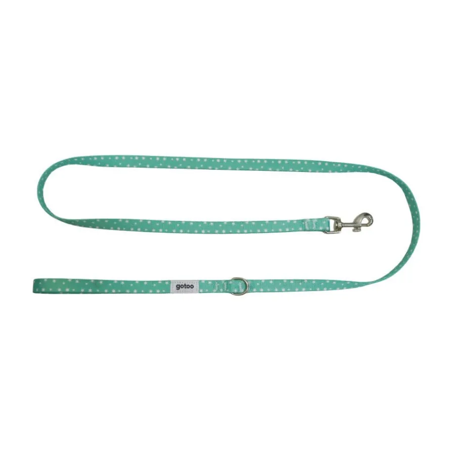 Gotoo Set Correa y Collar estampado con estrellas verde para perros Hot
