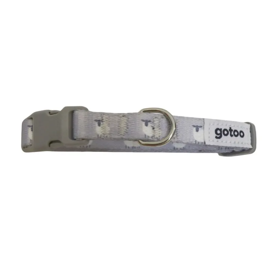 Gotoo Set de correa y collar con estampado ovejitas gris para cachorros Sale