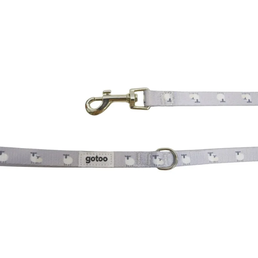 Gotoo Set de correa y collar con estampado ovejitas gris para cachorros Sale