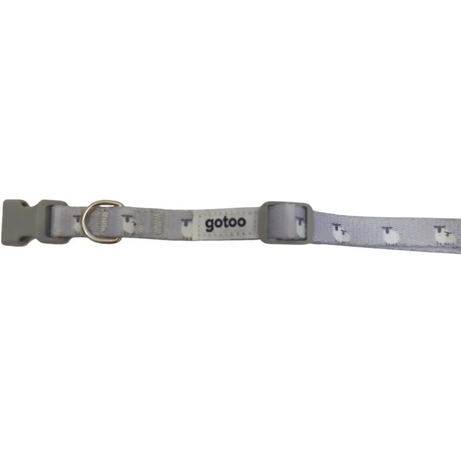 Gotoo Set de correa y collar con estampado ovejitas gris para cachorros Sale