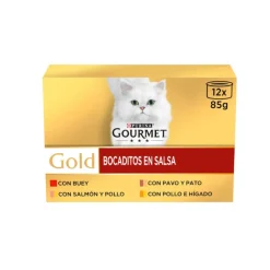 Gourmet Gold Bocaditos en salsa latas para gatos Hot