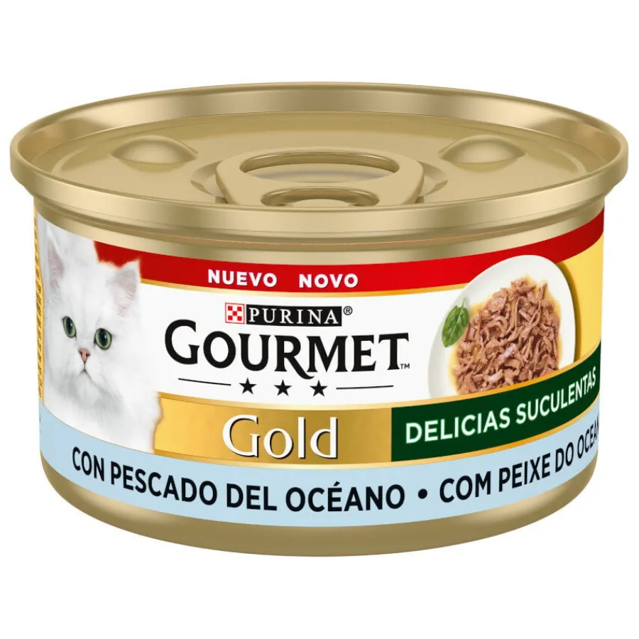 Gourmet Gold Delicias Suculentas Pescado del Océano en Salsa lata para gatos Outlet