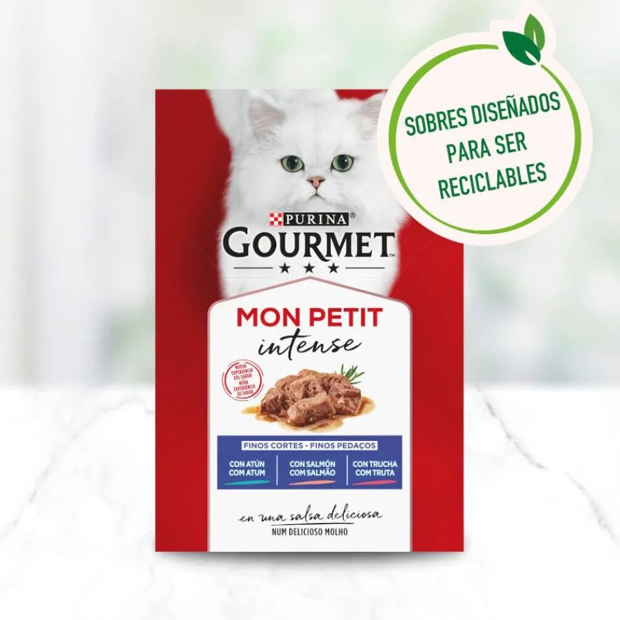 Gourmet Mon Petit Selección Carnes en salsa sobre para gatos New