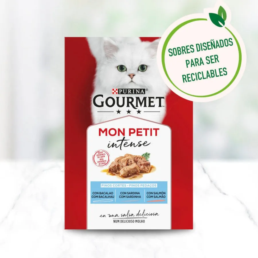 Gourmet Mon Petit Selección Pescados en salsa sobre para gatos Hot