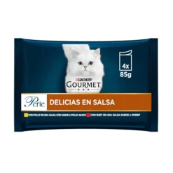 Gourmet Perle Filetes de Pollo y Buey en salsa sobre para gatos New