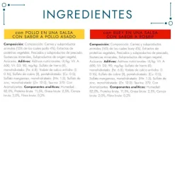 Gourmet Perle Filetes de Pollo y Buey en salsa sobre para gatos New