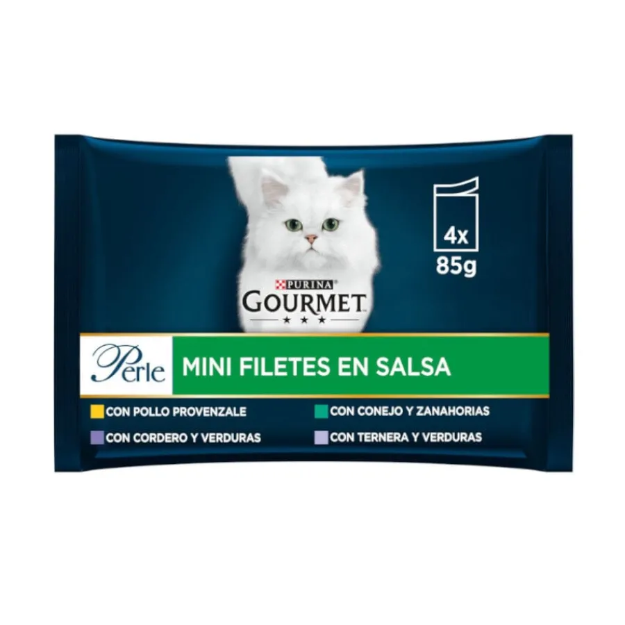 Gourmet Perle Filetes de Carne con Verduras en salsa sobre para gatos Online