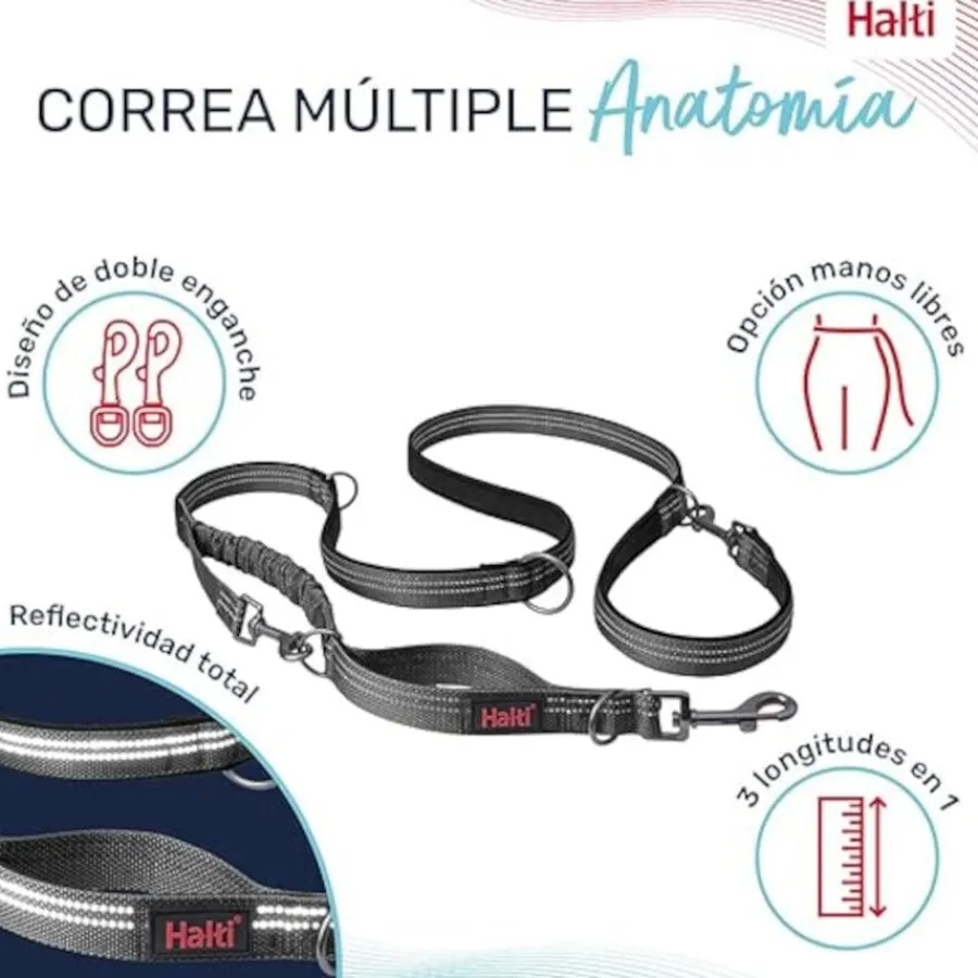 Company Of Animals Halti correa multifuncional gris para perros New