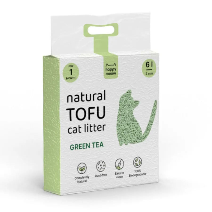Happy Meow Natural Tofu Aglomerante Te Verde para gatos