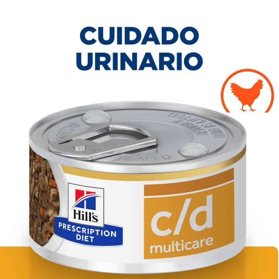 Hill's Prescription Diet c/d Urinary Care Pollo lata para gatos Clearance