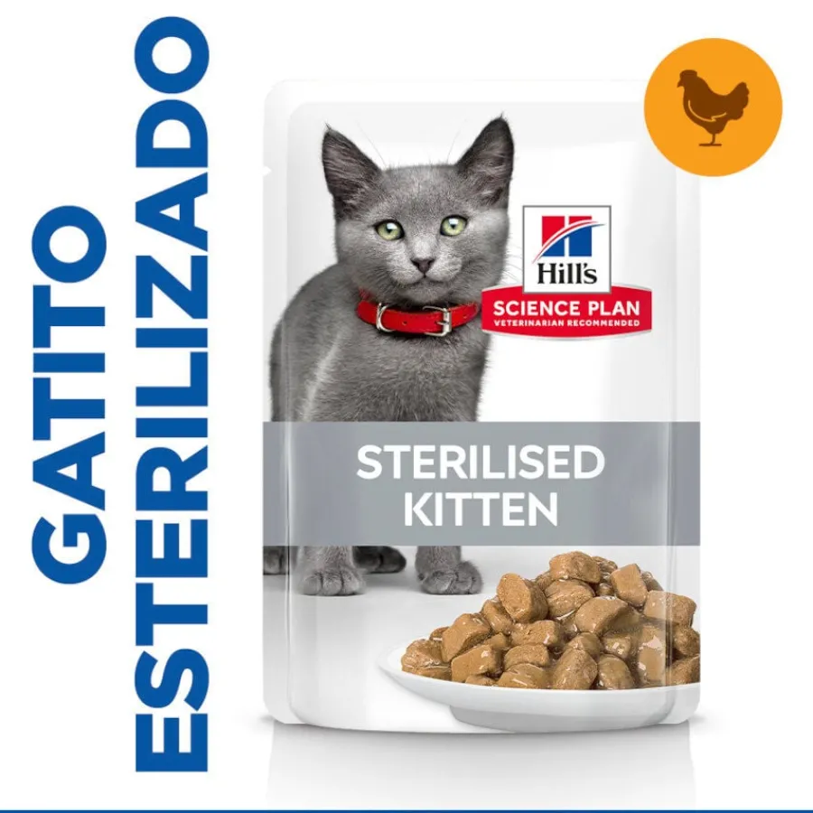 Hill's Science Plan Feline Sterilised Kitten Pollo en Salsa sobre para gatos Discount