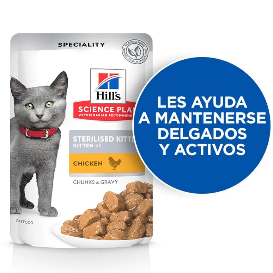 Hill's Science Plan Feline Sterilised Kitten Pollo en Salsa sobre para gatos Discount