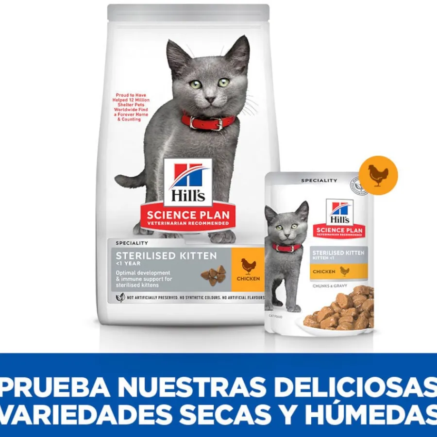 Hill's Science Plan Feline Sterilised Kitten Pollo en Salsa sobre para gatos Discount