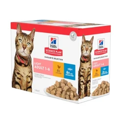 Hill's Science Plan Light Adult Pescado Azul y Pollo en Salsa sobre para gatos Clearance