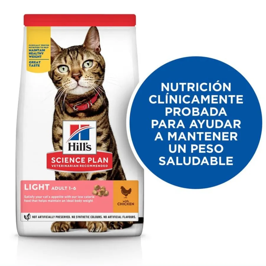 Hill's Science Plan Light Adult Pollo pienso para gatos New