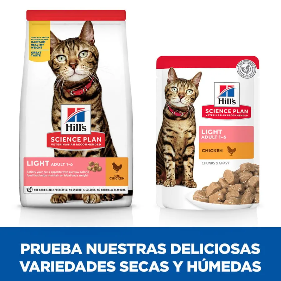 Hill's Science Plan Light Adult Pollo pienso para gatos New