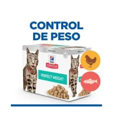 Hill's Science Plan Perfect Weight Salmón y Pollo sobre para gatos - Multipack 12 New