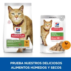Hill's Science Plan Senior Vitality Pollo y Salmón Sobre en salsa para gatos Sale