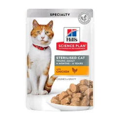 Hill's Science Plan Sterilized Young Adult Pollo sobre para gatos Hot