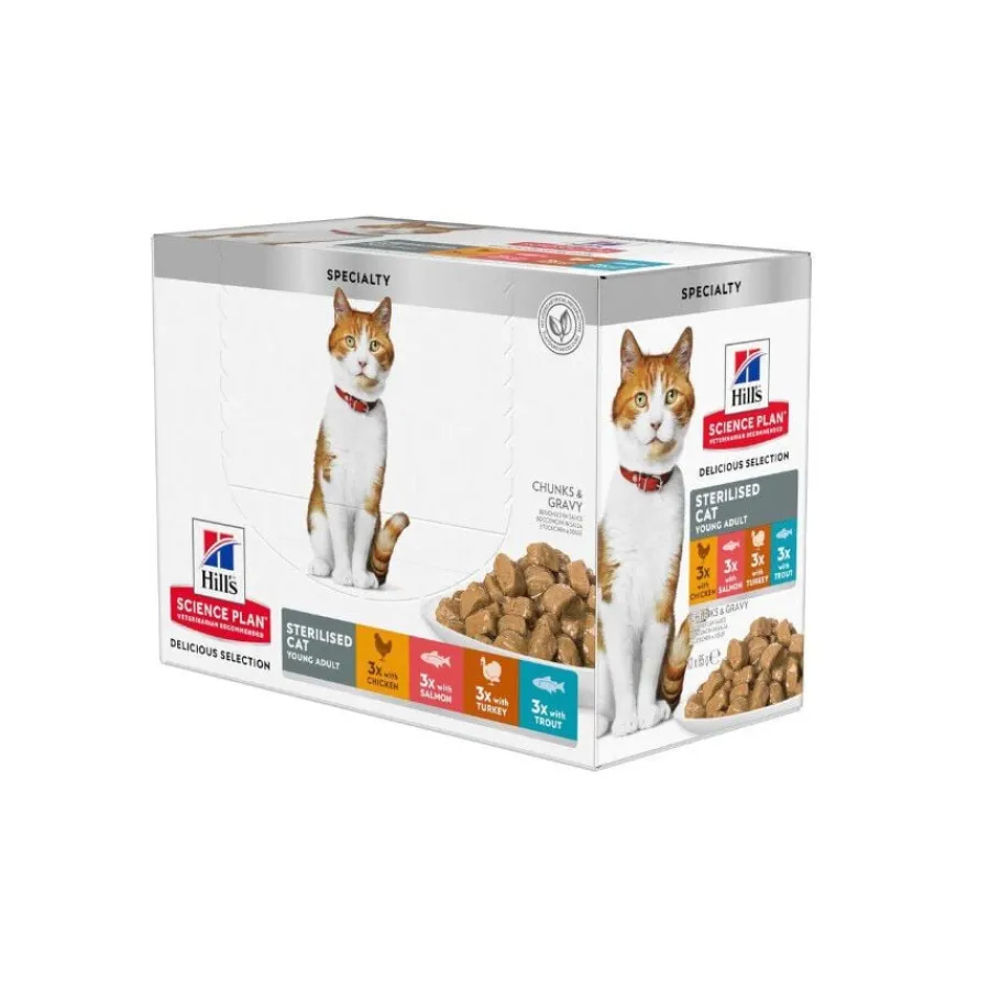 Hill's Science Plan Sterilised Carne y Pescado sobre para gatos Multipack Outlet