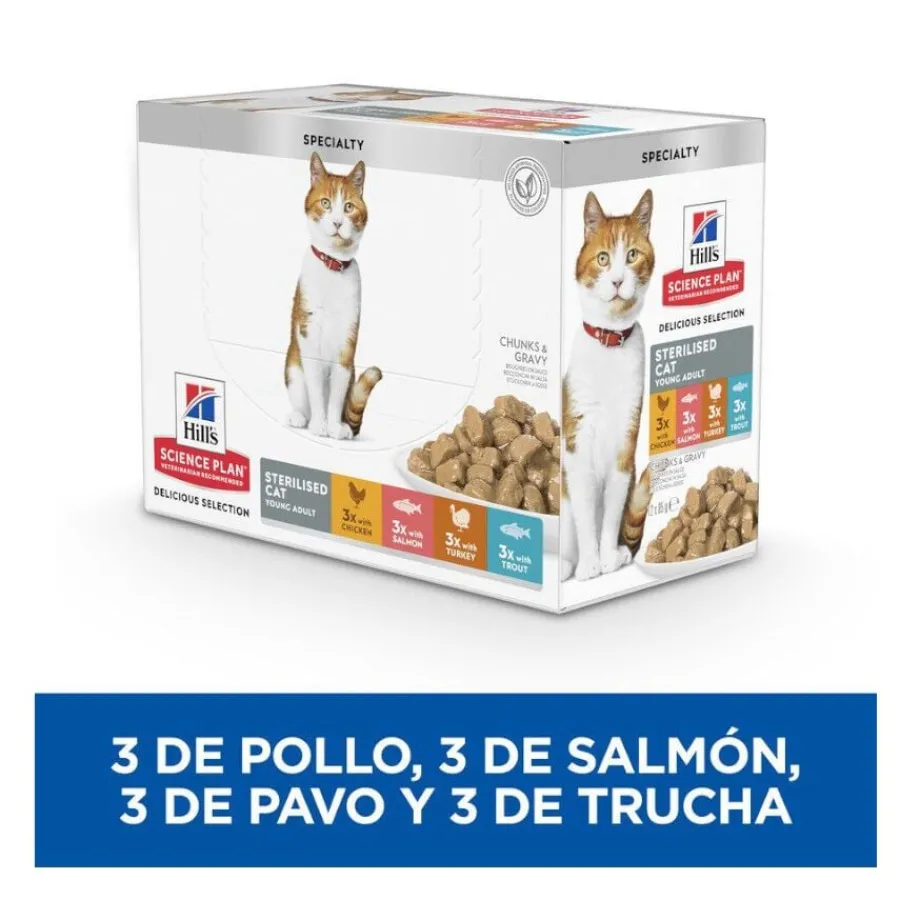 Hill's Science Plan Sterilised Carne y Pescado sobre para gatos Multipack Outlet