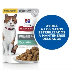 Hill's Science Plan Sterilised Young Adult Trucha Sobre en Salsa para gatos