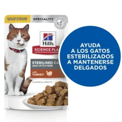 Hill's Science Plan Sterilised Young Adult Pavo Sobre en Salsa para gatos Online