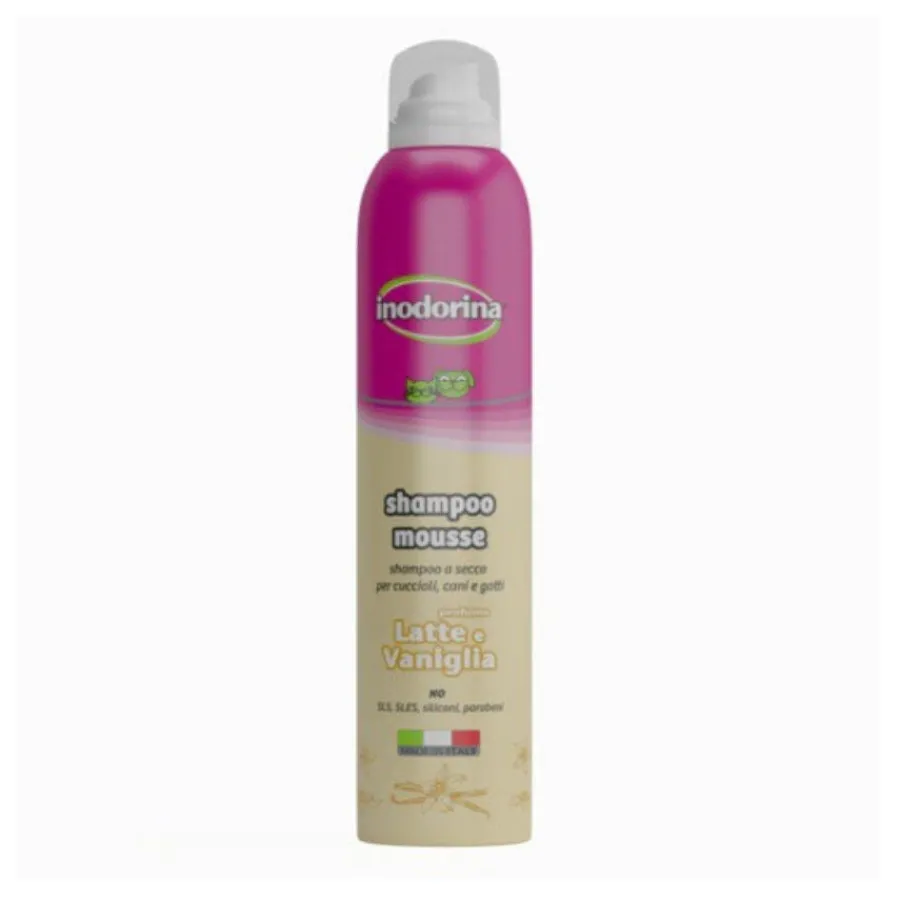 Inodorina Champú en Seco Leche y Vainilla para perros y gatos New