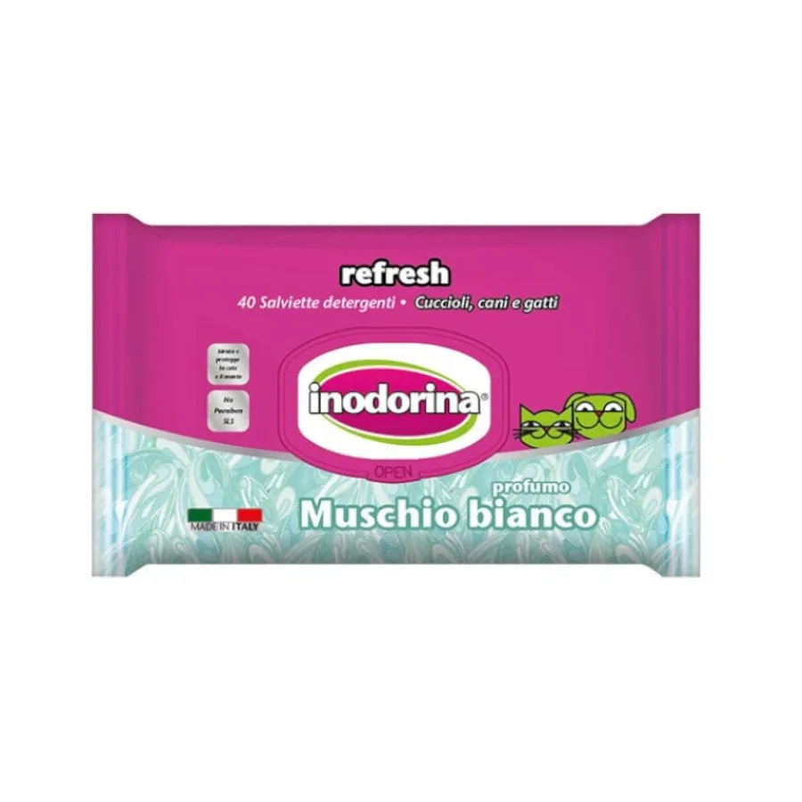 Inodorina Refresh Musgo Blanco Toallitas Húmedas para perros y gatos Clearance