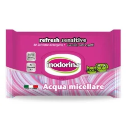 Inodorina Refresh Sensitive Toallitas Húmedas Agua Micelar para perros y gatos
