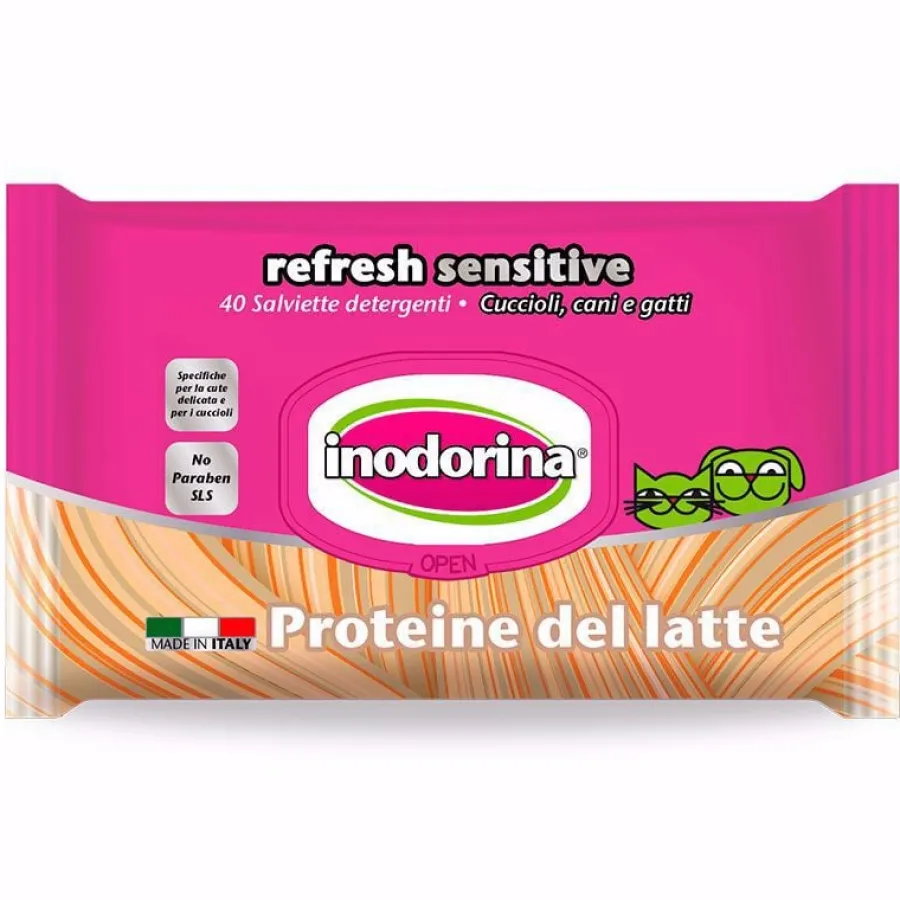 Inodorina Toallitas Sensitive Proteina de Leche para perros y gatos Online